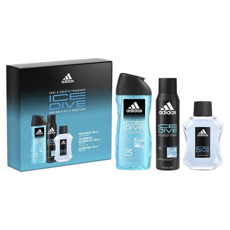 Adidas Ice Dive Eau De Toilette 100ml 3 Piece Set .